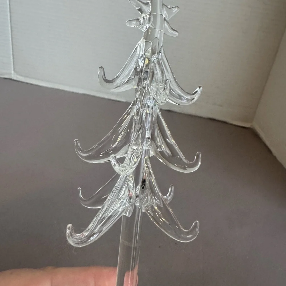 Glass Light Up Christmas Tree with Colorful Ornaments